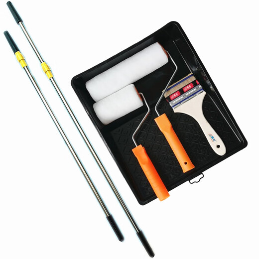 Sailotou latex paint roller brush fine hair large and small paint tool brush wall M paint tray 10 inches telescopic fine hair roller + brush