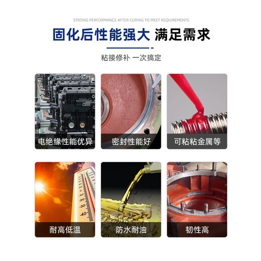 沐鑫泰1587耐高温透明硅橡胶金属平面密封剂发动机汽修防水密封胶 1592 红色 310ml 一支装