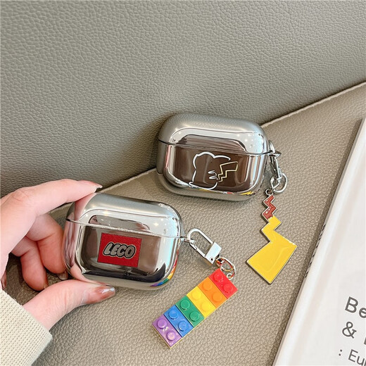 Fantasia air.pods pro2 protective cover Apple air.pods 3rd generation earphones protective cover Trendy brand building blocks Apple Bluetooth earphones second and third generation cases White line Pikachu + tail pendant Apple AirPods Pro second generation