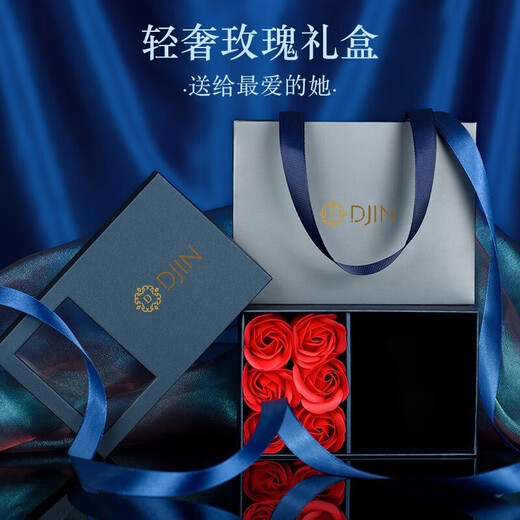 Djin Yu You Accompany Necklace Women's 925 Silver Clavicle Chain Beating Pendant for Wife Valentine's Day Birthday Gift for Girlfriend White Diamond Yu You Accompany Necklace