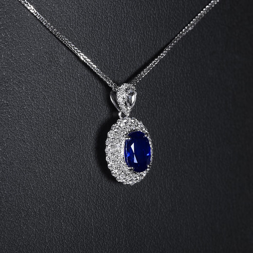 Haikai Necklace Women's Royal Blue Sapphire Necklace Luxury Jewelry Valentine's Day Birthday Gift Royal Blue Sapphire Necklace (1.15 carats/selected flawless)