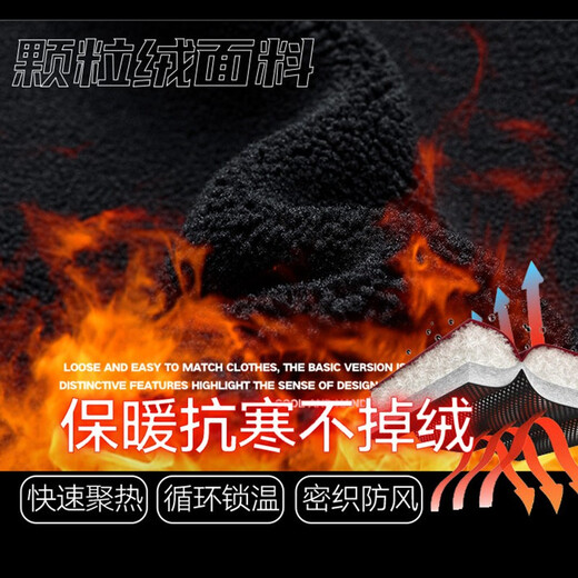 Playboy (PLAYBOY) velvet jacket men's lamb velvet cotton coat men's cotton coat autumn and winter fleece jacket coat top clothes large size black velvet thickened XL