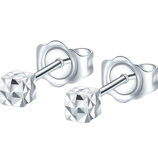 Liuguifu Jewelry Platinum Earrings Small Squares PT950 Platinum Stud Earrings for Women PT0200034 1.65g