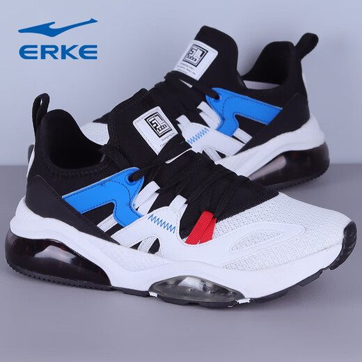 鸿星尔克（ERKE）【断码】39码男鞋跑步鞋透气休闲运动减震耐磨户外舒适慢跑鞋子男 7029正黑/彩蓝 39