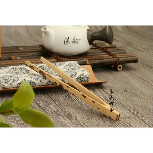 Tea clip, tea tweezers, short handmade bamboo green washing cup clip, tea leaf clip, bamboo tweezers, tea cup clip, Kung Fu tea ceremony, small fine fragrance clip, about 13cm
