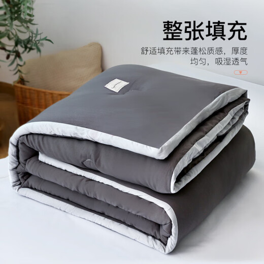 Yilman fiber autumn and winter quilt 6Jin [Jin equals 0.5kg] 200x230cm dark gray color matching