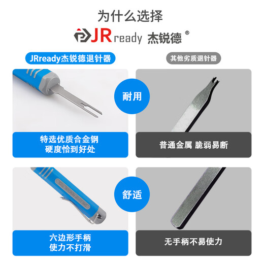 JRready Automotive Wiring Harness Terminal Pin Remover Computer EMU Computer Maintenance Plug Needle Remover Double-Prong Pin Picking Removal Tool (ST5254) Special-shaped Automobile Lamp Head Removal Three-piece Set