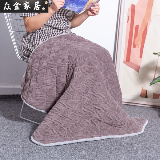 Small throw blanket, extra thick knee-length blanket, baby winter leg blanket, thickened quilted student office worker, quilted leg blanket (pink) plush, 100cm long, 80cm wide