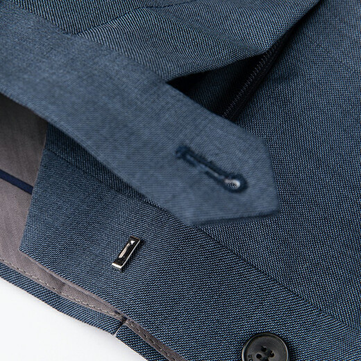 BAROMON 70% Wool Suit Men's Business Light Formal Suit Men's Suit Complete Men's Business Suit Men's Two-piece Set Blue Gray 175A Please note the size of the trousers