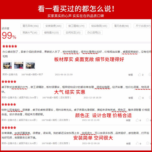 RUSEN Desk Boss Desk and Chair Combination Single Office Furniture Executive Desk Supervisor Manager Desk Computer Desk Customized White Frame + White 140*80 Table + Side Cabinet with Drawer + Chair