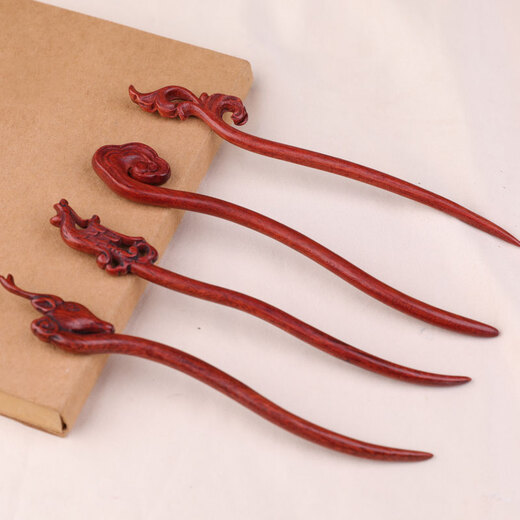 Jiangnan first saw red wood decorative hairpins, retro-style wooden simple hairpins, holding the moon, Hanfu, Chinese style DIY hairpins, No. 1 Xiangyun