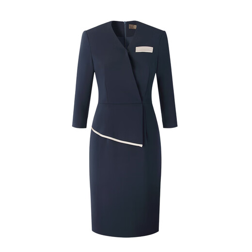 FASLOV Pendeln Exquisite Arbeitskleidung Damen Verkaufsabteilung Hotel Kundenservice Kleid Hosting Bankett Geschäftskleidung Weißes Kleid L