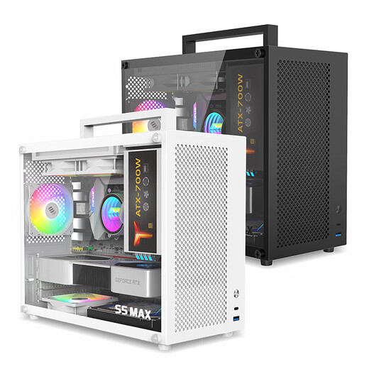 鱼巢 (MetalFish) S5MAX 电脑台式机小机箱 手提迷你桌面 多网孔散热支持180水冷 S5MAX黑色机箱