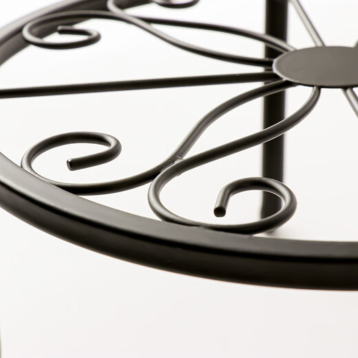 Ou Runzhe European style flower stand floor-standing single pot bonsai iron flower stand indoor balcony flower stand iron flower pot stand black