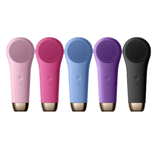 Neuer grenzüberschreitender heißer und kalter elektrischer Gesichtsreiniger, Silikon-Gesichtswäscher, Porenreinigungsbürste, Hautverjüngung, wasserdichter Make-up-Entferner, Schönheitsinstrument, Pink