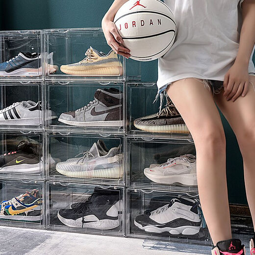 Fantasy Shoe Box Fully Transparent Shoe Box Acrylic Plastic AJ Basketball Shoe Storage Box Dustproof Shoe Cabinet Anti-Oxidation Shoe Rack Shoe Cabinet Large Fully Transparent 4 Pack