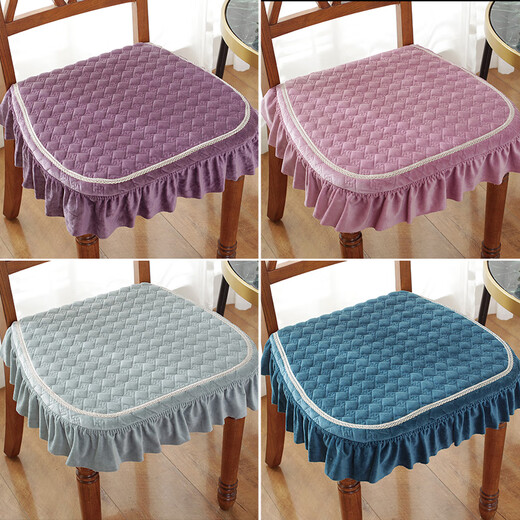 Frangomu cushion home dining chair cushion chair butt cushion winter thickened non-slip European dining table and chair cushion stool cover seat cushion Maple Leaf-Beige 43X45cm universal size single piece