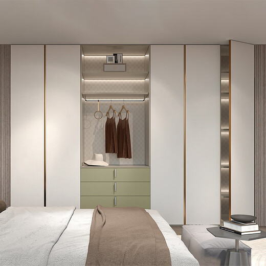 Sofia Customized Wardrobe Bedroom Cabinet Light Luxury Cloakroom Overall Large Wardrobe Whole House Customized Bedroom Furniture Storage Cabinet Yuan/Misu Series