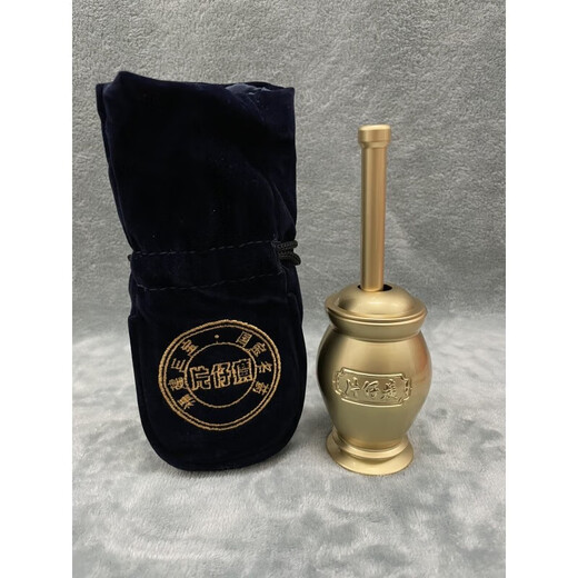 Shi Xishuo Zhangzhou Pien Tze Huang grinder copper bowl grinding treasure tamping medicine jar household medicine box cutter mashing grinder grinding powder grinding treasure + 1 six-point box