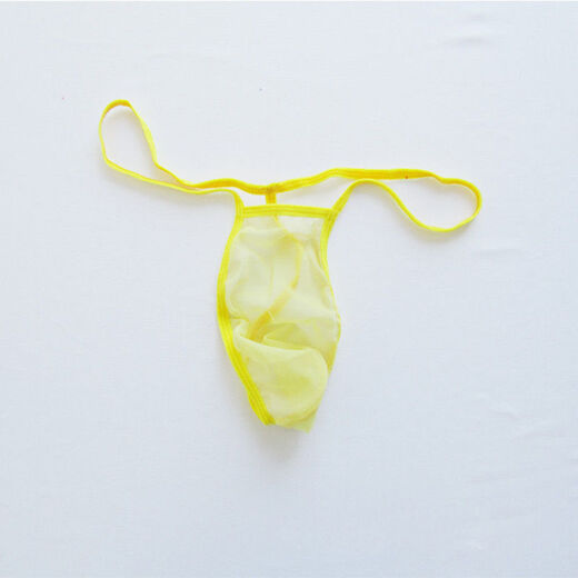 New men's sexy underwear thong transparent breathable sexy pants sexy seamless briefs 3 pairs black + purple + white, one size fits all 100-160