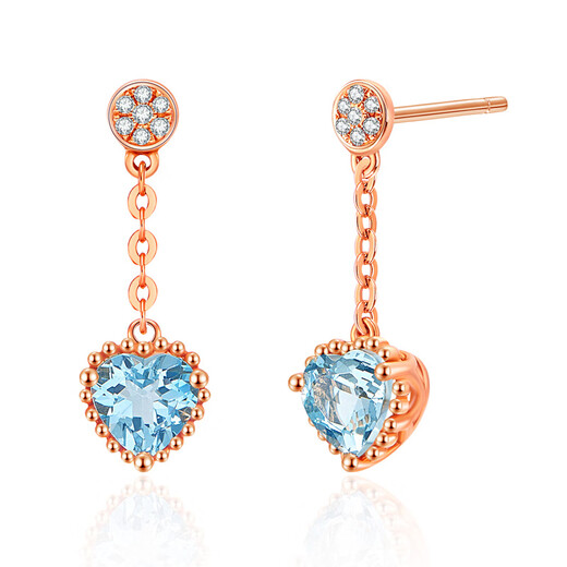 
meluxe 18K gold color treasure earrings aquamarine earrings, birthday gift for girlfriend 0.7 carats / pair-E11932
