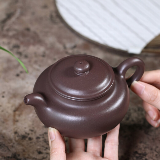 Hidden Pot World Yixing Purple Clay Pot Purely Handmade Teapot Single Pot Purple Clay Tea Set Deep Well Purple Clay Antique Pot