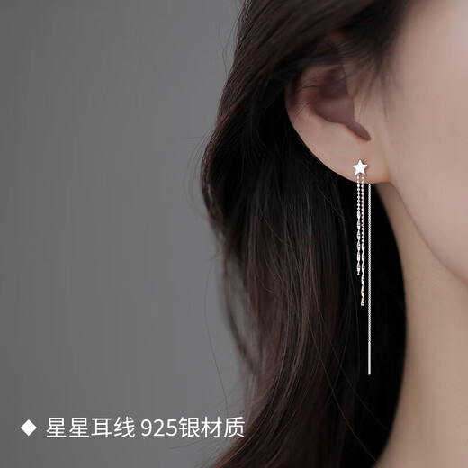 Crystal tassel ear wire 925 silver earrings women's long earrings high-end earrings earrings birthday gifts for girls to give to their girlfriends