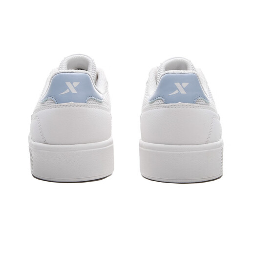 特步小白鞋女鞋皮面防水秋季潮流潮流韩版运动休闲鞋软弹轻便板鞋女鞋 米兰7027 35码【官方网速发】