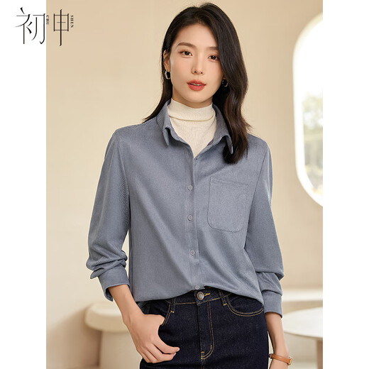 First application Spring and Autumn thick long-sleeved shirt for women in the wilderness Maillard retro velvet soft layered shirt jacket S144C6002