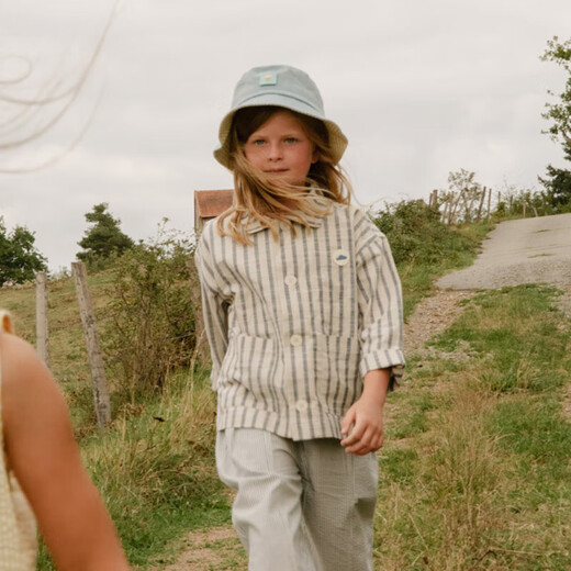 Nest designs PR Xiaoyunduo children's clothing children's stand-up collar striped shirt boys' shirt clothes girls fashion shirt nautical stripes 120 cm