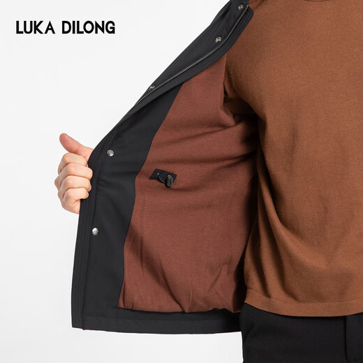 Luca Dillon Casual and Versatile Autumn and Winter New Outdoor Stand Collar Lightweight Men's Jacket Black L 50