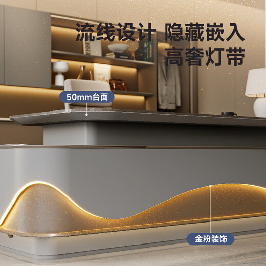 Zhongsheng Office Furniture High-end Office Desk Boss Desk Simple Modern Desk and Chair Combination Light Luxury Chairman Executive Desk Office Furniture 1.8 Meter Boss Desk Intelligent Sensor Lighting