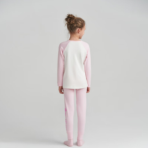 Aimer Kids Admiring Children 23aw Soleil chaud Nouveau style Men / fille Single-couche Round Cou Longté / pantalon unique AK173C983 TOP ELF 90