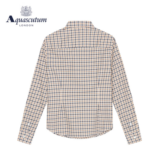 AQUASCUTUM/雅格狮丹秋冬新品女士格纹纯棉长袖衬衫Q4865W0031 卡其色83 XL
