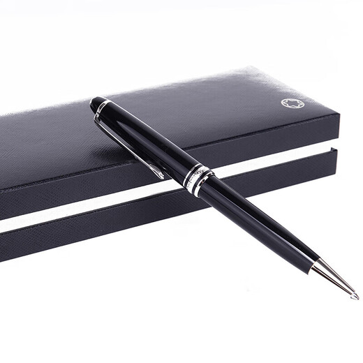 Montblanc (MONTBLANC) Meisterstück P164 dark black resin platinum decorated with hexagonal white star logo classic ballpoint pen 2866