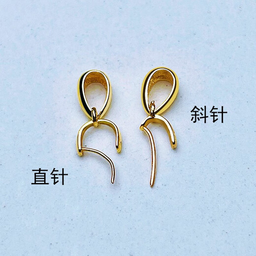 Pure 18k gold glossy melon seed pendant buckle gold color 18K gold necklace connector buckle clip buckle card jade accessories 18k gold k yellow straight needle