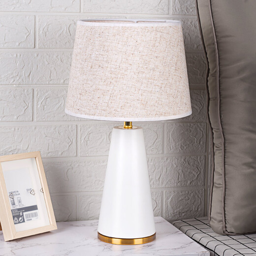 宅品（home taste）北欧床头柜台灯轻奢床头装饰台灯卧室床头灯家用简约现代高端触摸 【哑白】 按钮开关+单一亮度 暖光 5W