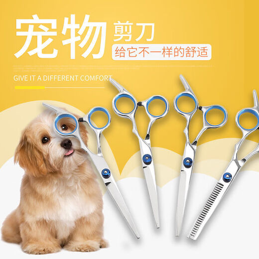 Dog hair shearing pet dog grooming scissors puppy Teddy dog hair curved shear trimming tool special set upturned + downturned + row comb
