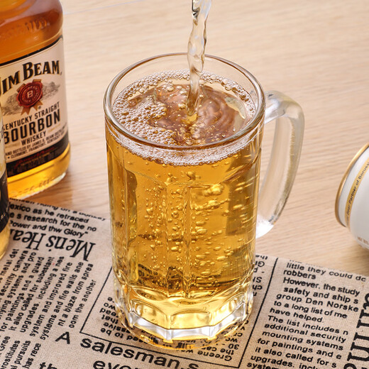 Baijie craft beer cup home glass draft beer cup bar restaurant large capacity 400ml beverage juice cup 2 pieces