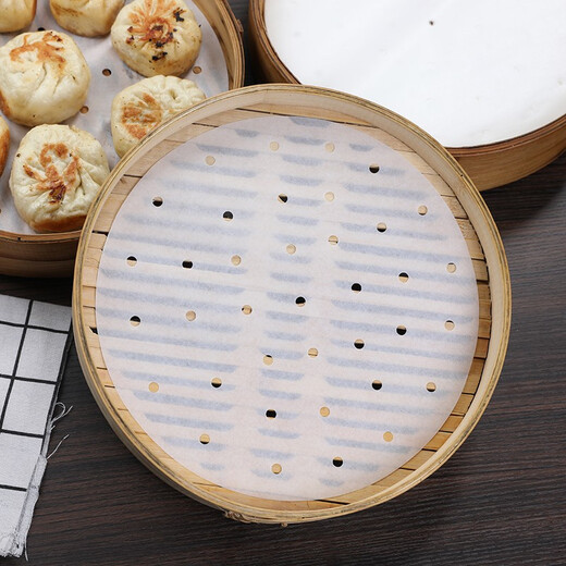 Fangcaodi steamer paper 100 sheets disposable steamed buns steamed bun paper pad small steamed bun non-stick pad paper cage drawer paper diameter 27CM