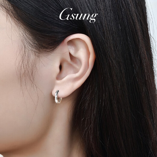 GsunG platinum earrings for women PT950 new earrings and buckles platinum simple shiny earrings women's fashion priced by the gram contact customer service before bidding for gold price