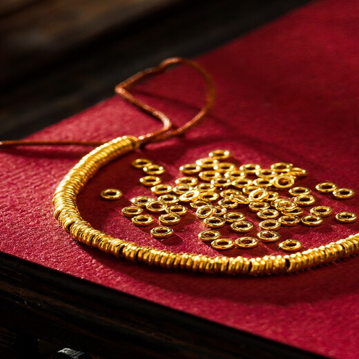 Ji Ge 18K ancient gold old gold small gold ring spacer bead spacer DIY bracelet bracelet necklace jewelry stationery accessories diameter 1.8mm hole about 1mm about 0.018 grams