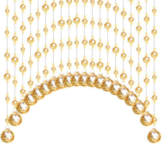 Xiangshangge crystal bead curtain without hole drilling door curtain bedroom bathroom toilet toilet partition porch aisle living room balcony shoe cabinet hanging curtain 25 curved shapes (suitable for 0.8-1 meter wide)
