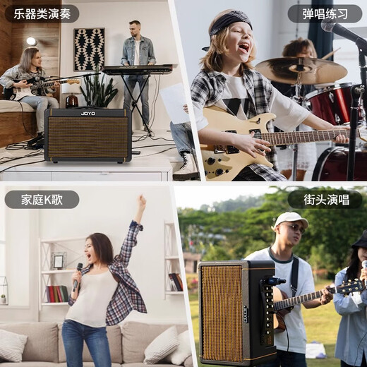 JOYO Guitar Singing Speaker AC40S Outdoor Roadshow Indoor Live Broadcast Internal Recording of Karaoke Charging Bluetooth Speaker AC40S Bluetooth Charging Speaker Black Power 40W