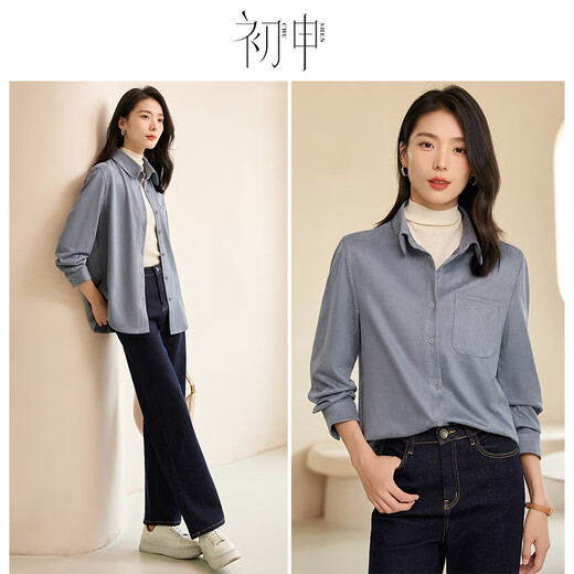 First application Spring and Autumn thick long-sleeved shirt for women in the wilderness Maillard retro velvet soft layered shirt jacket S144C6002
