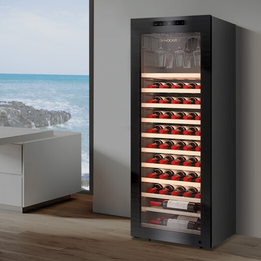 Vinocave wine cabinet constant temperature wine cabinet compressor refrigerator moisturizing home living room fresh wine refrigeration office storage display cabinet beverage box ice bar ultra-thin model - JC-170A - 65 bottles of wine cabinet