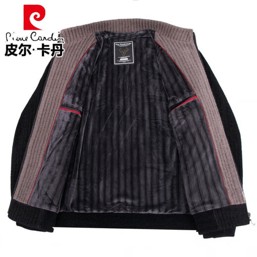 Pierre Cardin 2025 high-end woolen jacket men's autumn and winter fashionable casual wool jacket stand-up collar jacket middle-aged dad top camel M 170