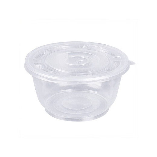 Qiantun disposable bowls, chopsticks, plastic household small bowls, round lunch boxes with lids, packed lunch boxes, tableware, ice powder dealer 142 lids, suitable for 700-1000 bowls, 100 pieces