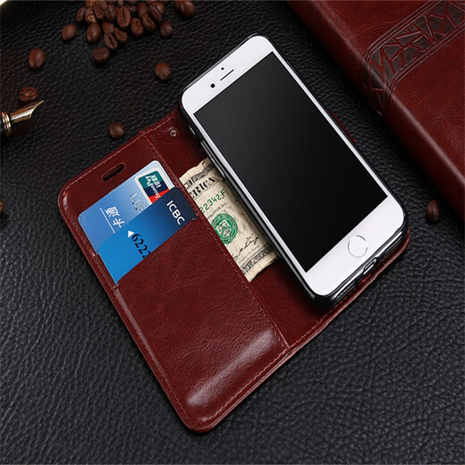 Case de protection de Peno Apple x Iphonex Max Téléphone Flip-Fall Cuir Case xr Ensemble entièrement le boîtier Soft Soft Brown Apple X / XS