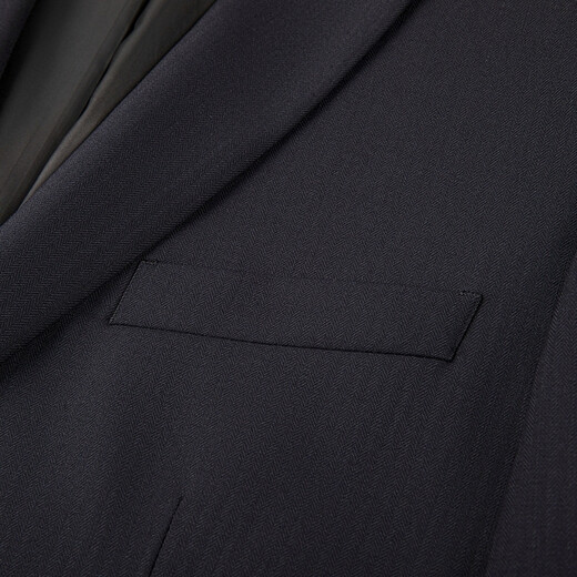 Qipai Contains Wool Qipai Easy-to-Wear Suit Suit Men's Business Gentleman Herringbone Pattern Suit Two-piece Navy Blue 52 B